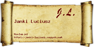 Janki Luciusz névjegykártya
